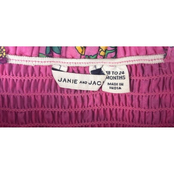 Janie and Jack Smocked 18-24 months Pink Dress Phlox Pink Floral Pattern Flowers - Picture 3 of 8